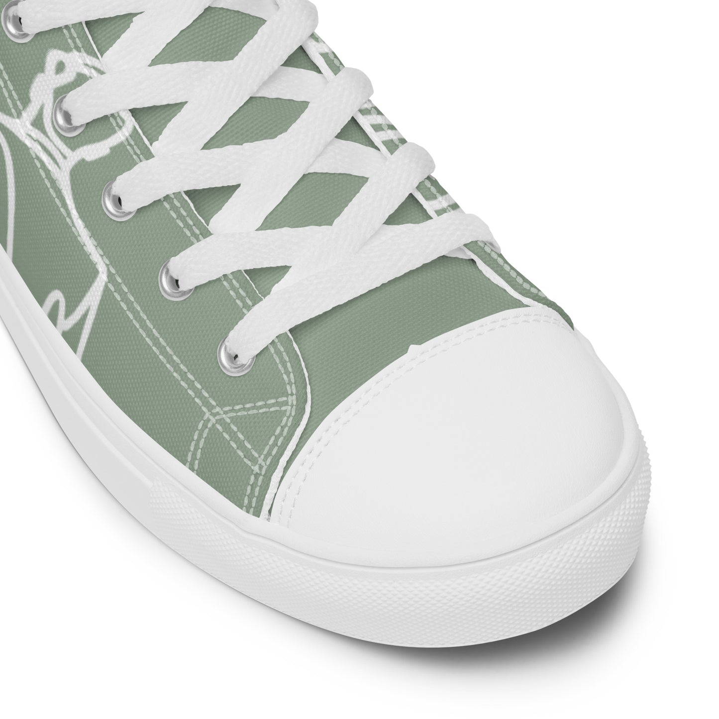 Baskets Hautes en Toile Femme Vert de Gris - "Simplement JM&Oli"