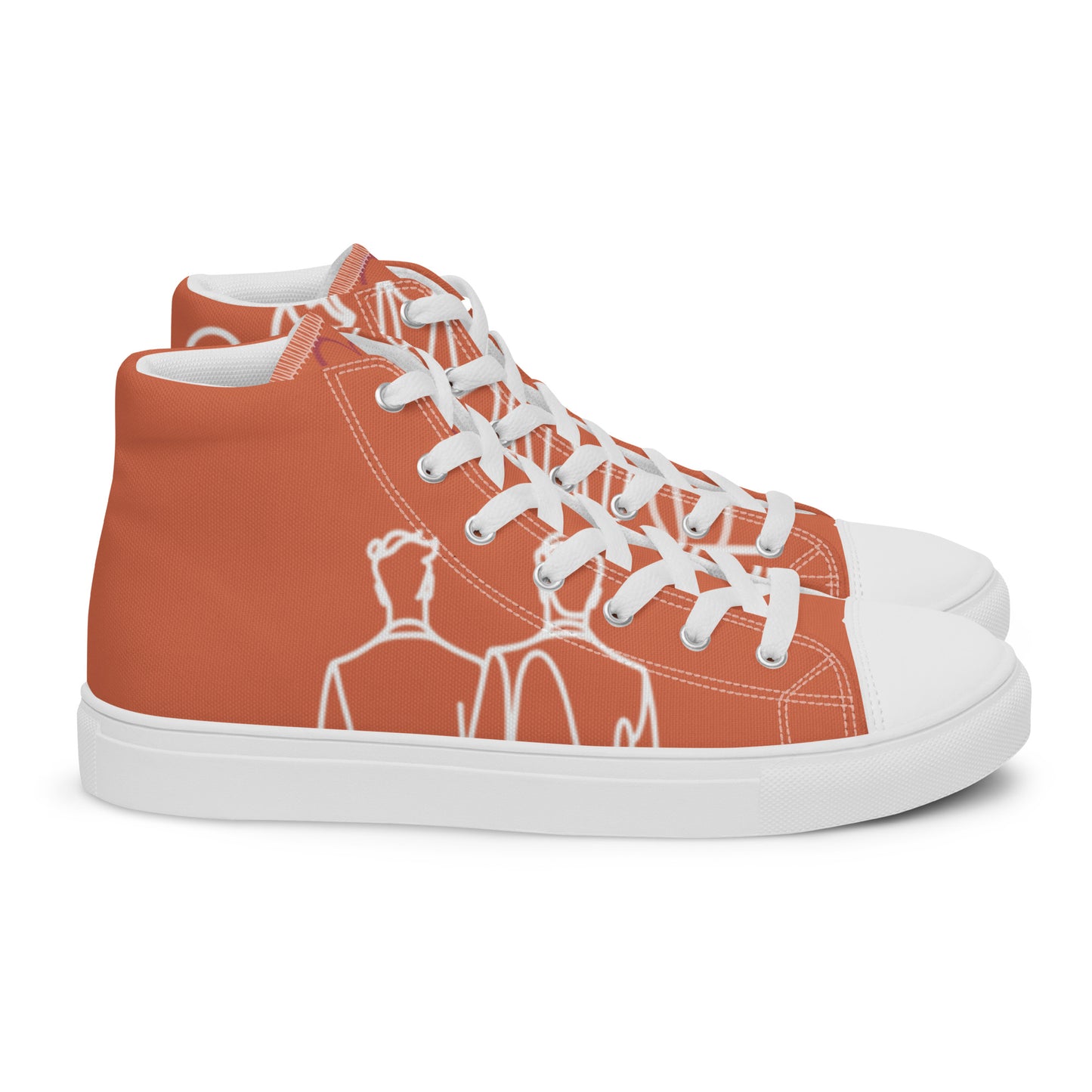 Baskets Hautes en Toile Femme Orange Terracotta - "Simplement JM&Oli"