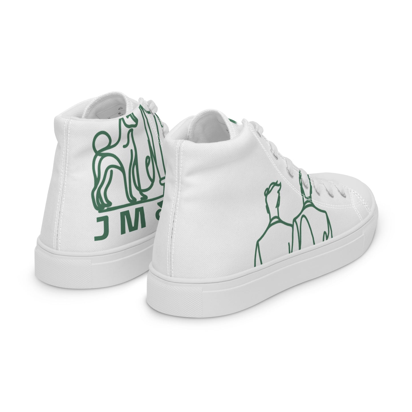 Baskets Hautes en Toile Femme Blanche logo Green Court