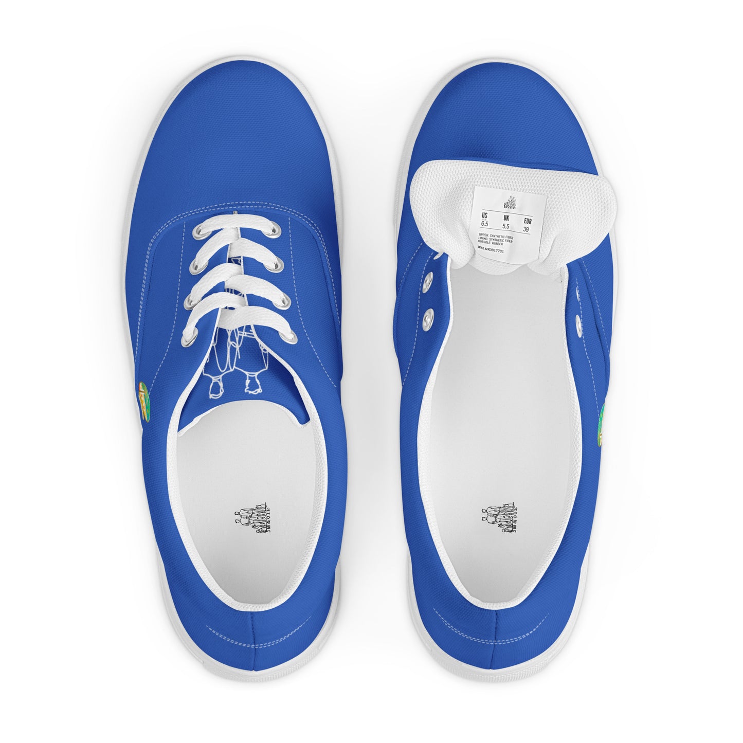 Tennis en Toile avec Lacets pour Femme - #YesWeCannes Bleu roi