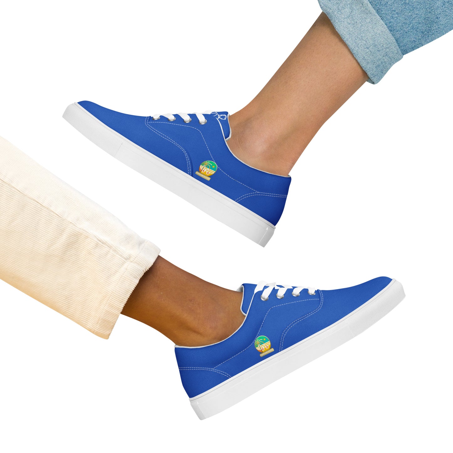 Tennis en Toile avec Lacets pour Femme - #YesWeCannes Bleu roi