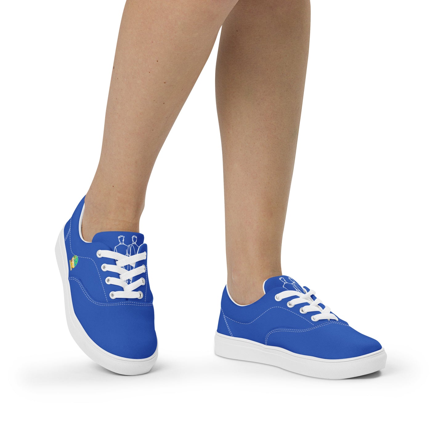 Tennis en Toile avec Lacets pour Femme - #YesWeCannes Bleu roi