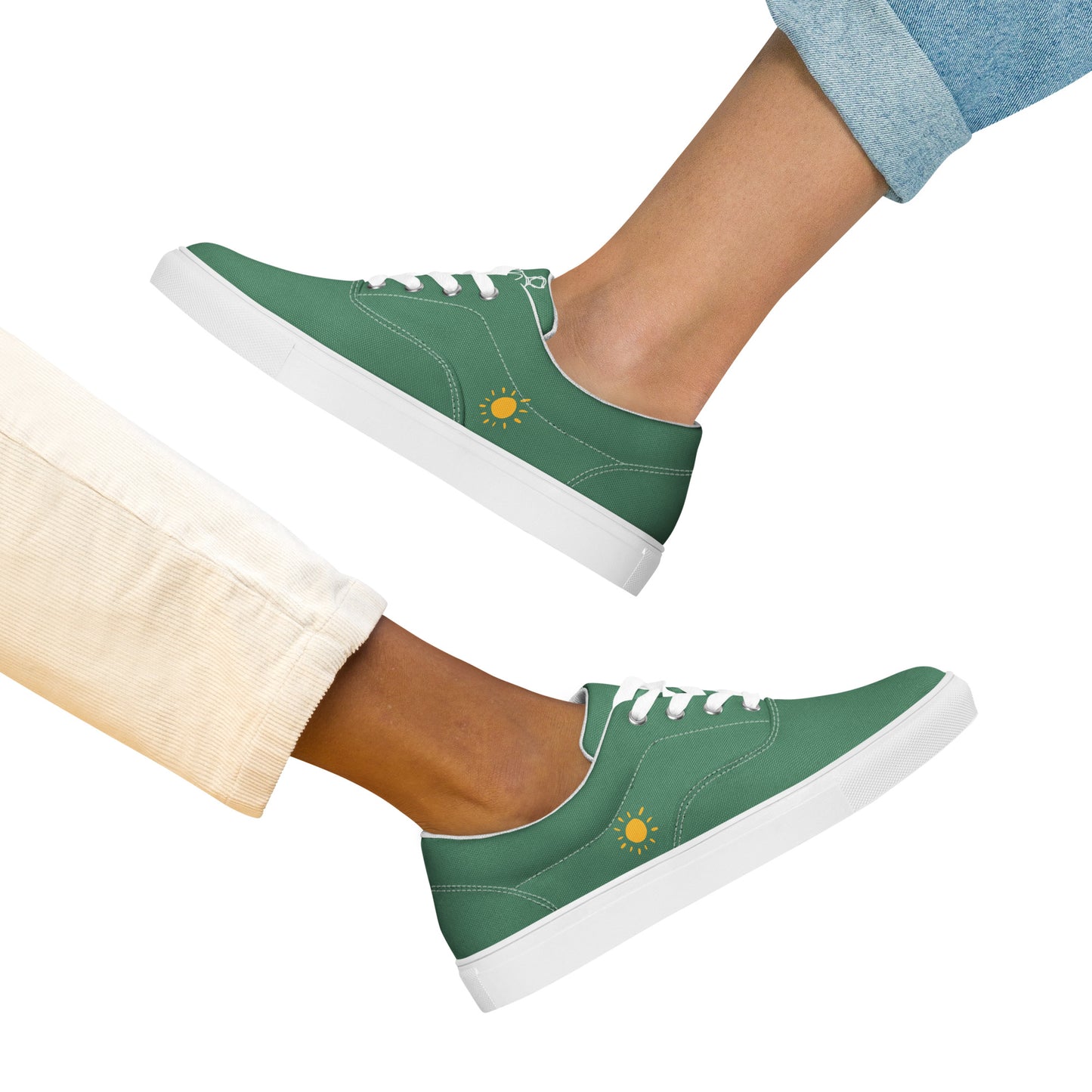 Tennis en Toile avec Lacets pour Femme - Green Court