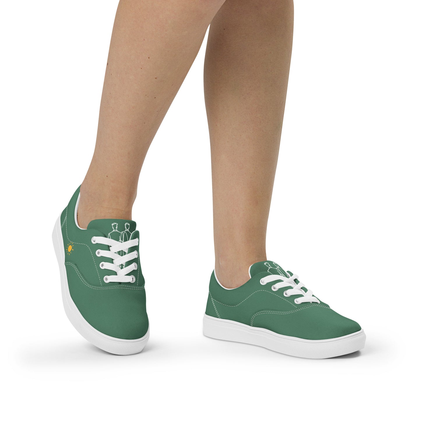 Tennis en Toile avec Lacets pour Femme - Green Court