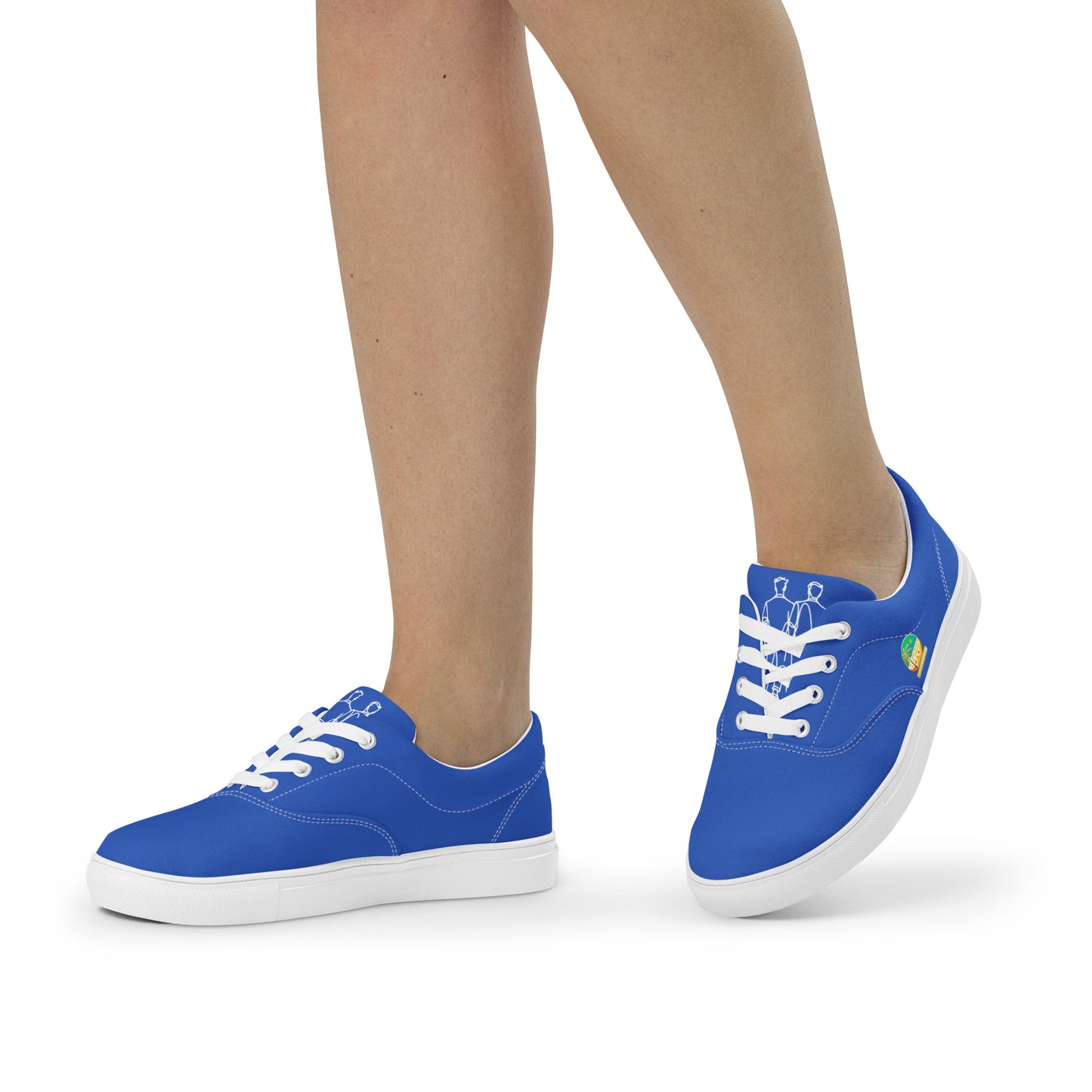 Tennis en Toile avec Lacets pour Femme - #YesWeCannes Bleu roi