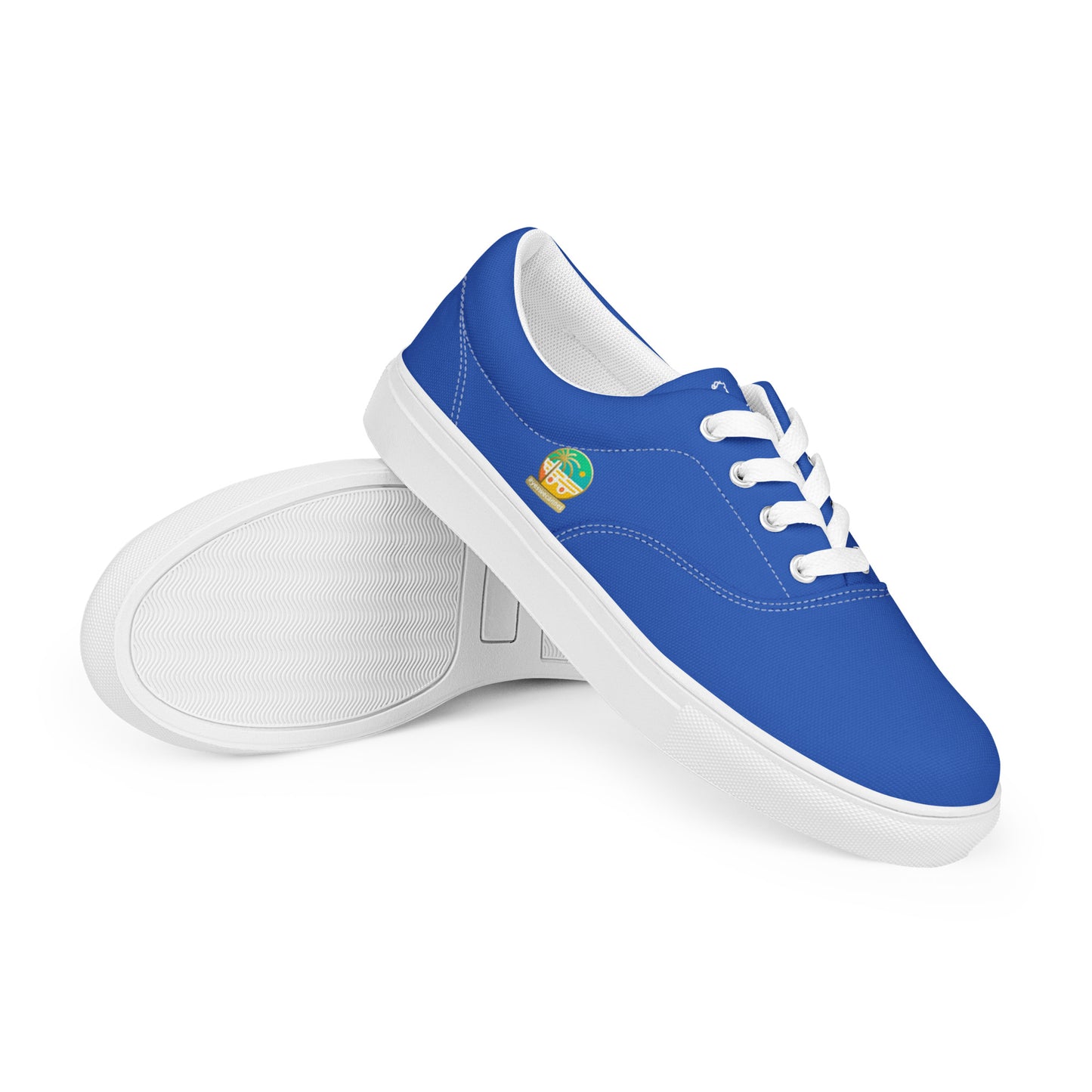 Tennis en Toile avec Lacets pour Femme - #YesWeCannes Bleu roi