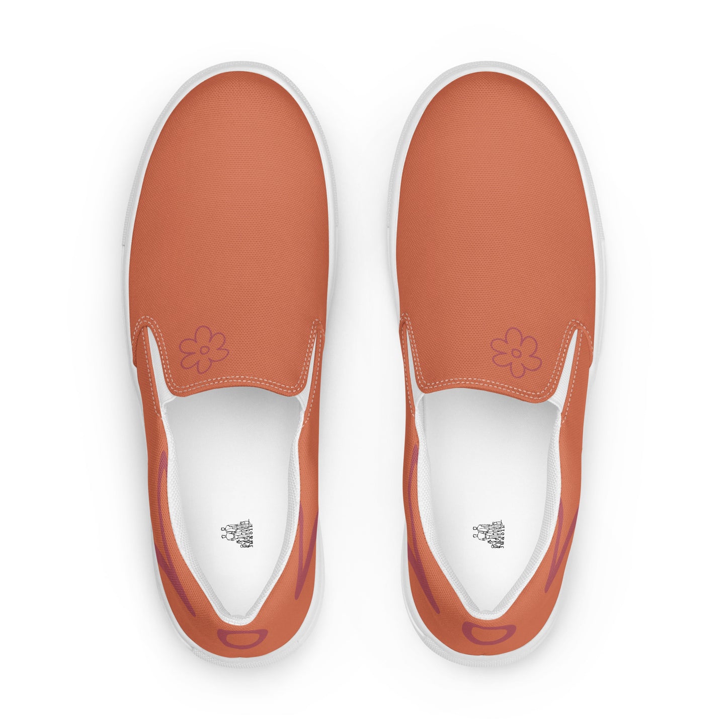 Tennis en Toile sans Lacets pour Femme - Orange Terracotta