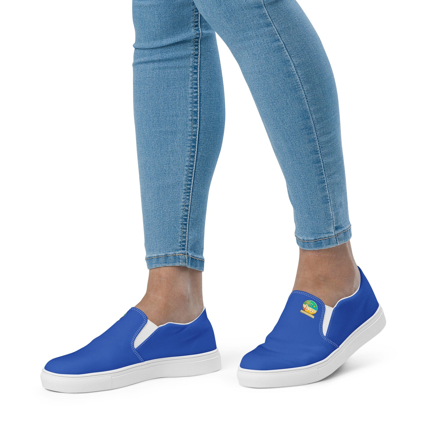 Tennis en Toile sans Lacets pour Femme - #YesWeCannes Bleu roi