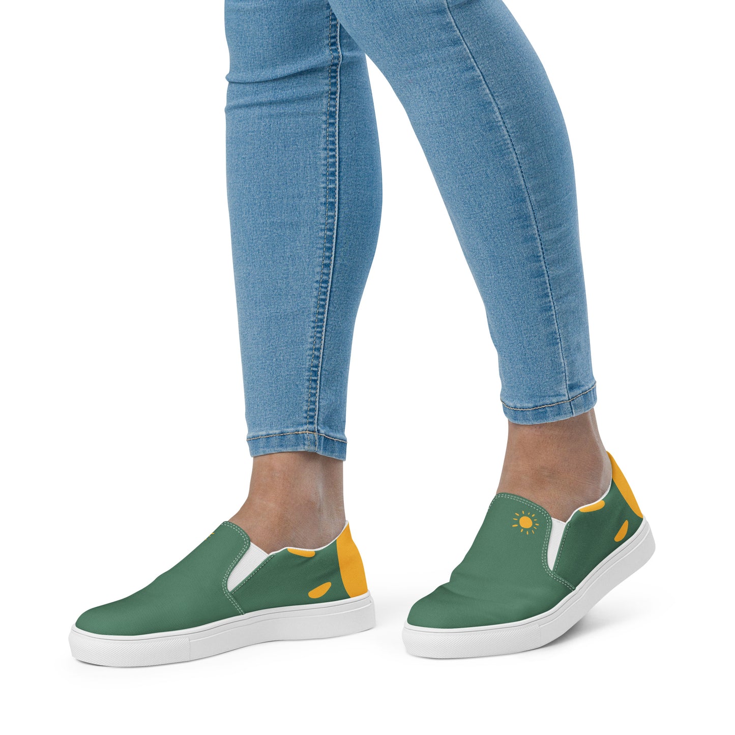 Tennis en Toile sans Lacets pour Femme - Green Court