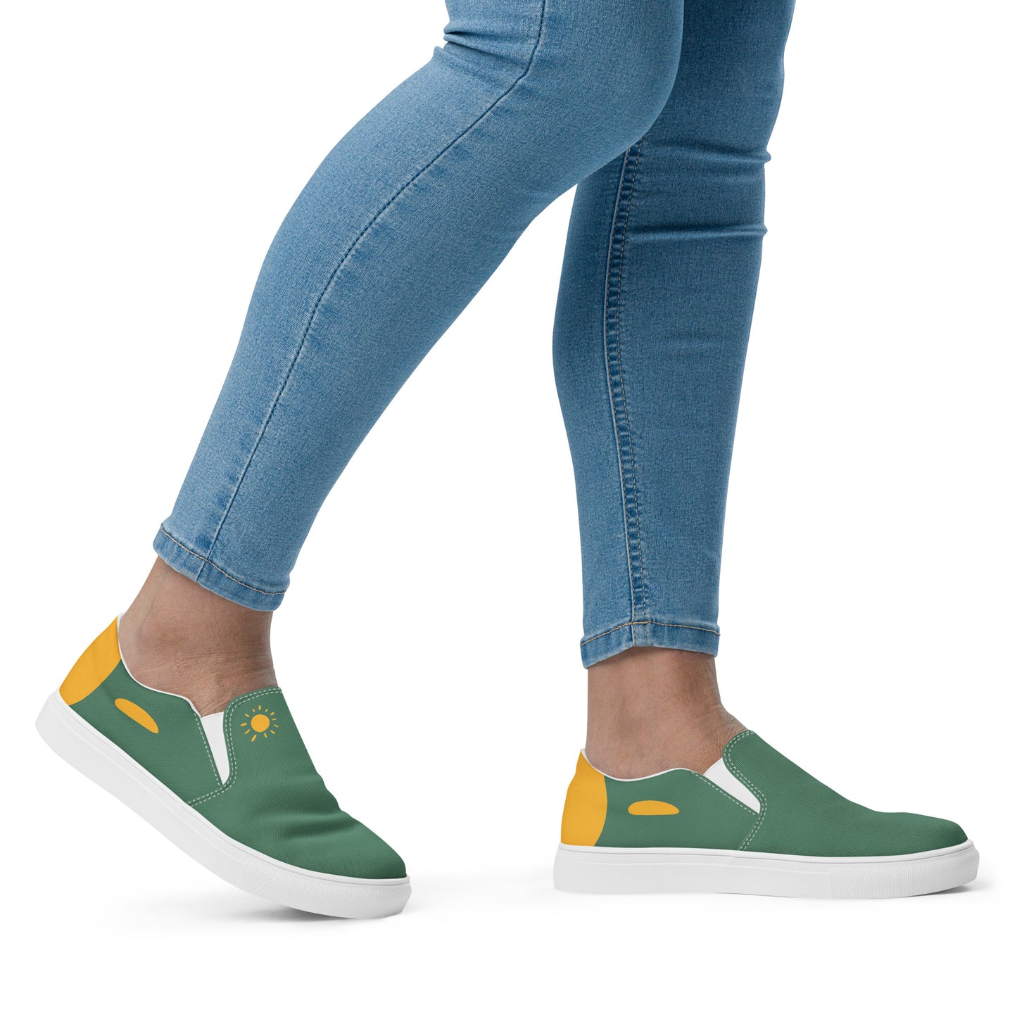 Tennis en Toile sans Lacets pour Femme - Green Court